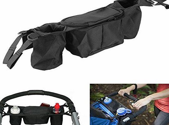 Ketobk Multifunctional Baby Stroller Pram Pushchair Hanging Storage Bag Organizer Feeding Bottles Cup Holder Black Nappy Diaper Bags