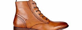 KG Kurt Geiger Alex tan leather laced ankle boots