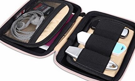 KING OF FLASH  EVA Hard Case Black Travel Accessories Pouch Suitable For USB Flash Drives, Small Headphones, Keys, Alarm Fobs, Charger Cables