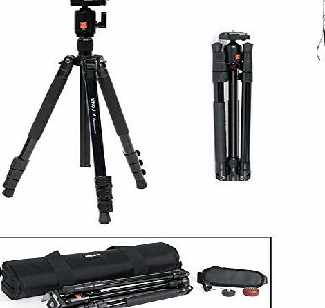 Kingjoy BT-288 QB30 Professional 168cm 4 Section Aluminium Compact Folding Travel Tripod   Monopod with 200PL Compatible Ball Head amp; Tripod Bag