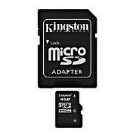 Kingston Memory 4GB MicroSD HC with 2 Adapter