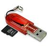 Red microSD USB Reader + 2GB microSD memory card