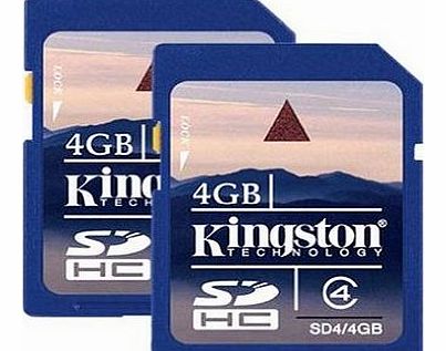 SDHC Memory Card 4 GB Class 4 Twin Pack