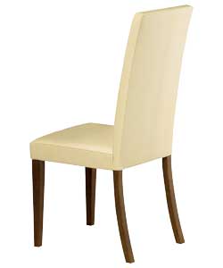 kingston Walnut and Cream Leather Effect Pair of Chairs
