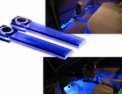 KINGZER  4 in 1 12V Car Auto Interior Blue LED Atmosphere Lights Decoration Lamp