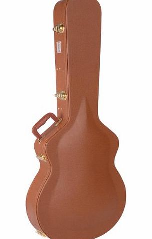 Kinsman Deluxe Brown Vintage Arch Top Semi Acoustic Guitar Case