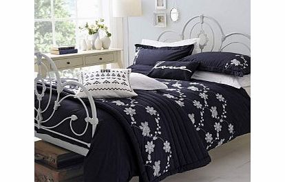 Kirstie Allsopp Lily Bedding Navy Matching Accessories Bed Throw