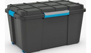 Kis Extra Large Plastic Scuba Dive Dry Box Black Wheeled Mobile Storage Trunk - 90 Litre - Perfect for Loft Cellar Garage Storage!