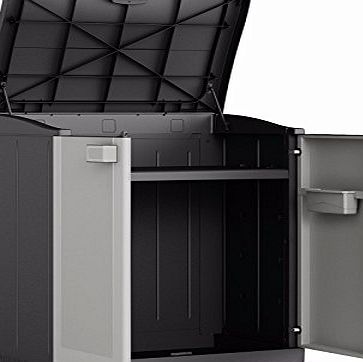 Kis Splash Proof Plastic Cupboard Cabinet   Lift up Lid Garden Storage Box Outdoor Locker - 25kg Shelf Load - Lockable Unit - Adjustable Shelf - EASY ASSEMBLY!