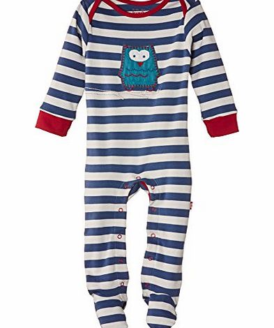 Kite Baby Boys Stripy Owl Striped Long Sleeve Sleepsuit, Blue (Navy), 0-3 Months