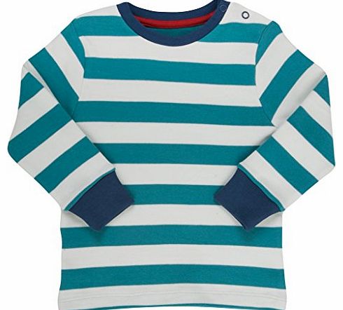 Baby Boys Stripy Striped Long Sleeve T-Shirt, Blue (Teal/Cream), 3 Years (Manufacturer Size:2-3 Years)