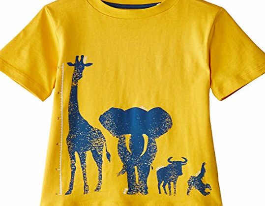 Kite Boys Animal Heights Round Collar Short Sleeve T-Shirt, Yellow, 3 Years