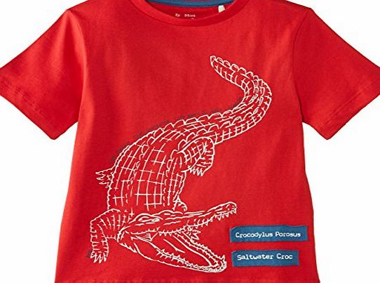 Kite Boys Crocodile Round Collar Short Sleeve T-Shirt, Red, 7 Years