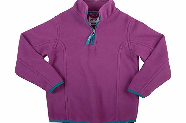 Kite Girls Zip Neck Lightweight Fleece Long Sleeve Jumper, Pink (Magenta), 8 Years