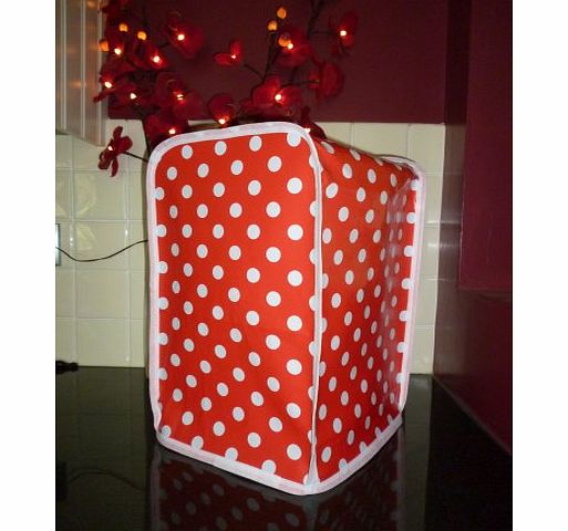 Kitsch N Crafts Red amp; White Polka Oilcloth PVC Magimix Multipro Food Processor Cover