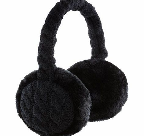 Kitsound  Audio Cable Knit Earmuffs for iPod, iPhone, iPad Mini and MP3 Player - Black