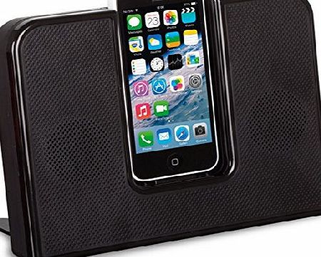 Kitsound  Impulse Portable Speaker Dock with Lightning Connector for iPhone 5/5S/5C and iPod Touch 5th Generation - Black