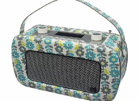  Jive Retro Portable DAB Radio with Dual Alarm Clock and Carry Handle - Blue