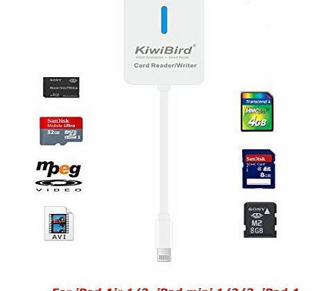 NEW 8 pin 5-in-1 Digital Camera Card Reader with 130mm Convenient Cable for Apple iPad 4/ iPad Air/ iPad mini/ iPad mini 2 with Retina Display | Supports Micro SD(TF)/ SDHC/ Mini SD/ MS DUO