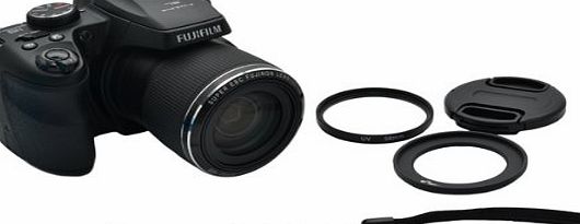 Kiwifotos 4-Piece Lens Kit for Fujifilm FinePix S8200, S8300, S8400, S8400w, S8500, S9150, S9200, S9250, S9400W, S9450W, S9800, S9900W, SL1000 - includes 58mm Filter Adapter, UV Filter, Lens Cap and L