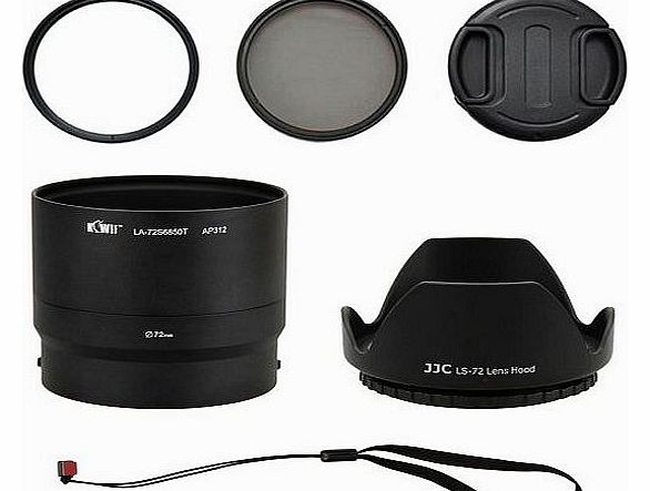 Kiwifotos 6-Piece Lens Kit for Fujifilm FinePix S4600, S4700, S4800, S6600, S6700, S6800, S6850 - includes Lens Adapter, Lens Hood, UV 