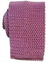 KJ Beckett Lilac Knitted Silk Tie by