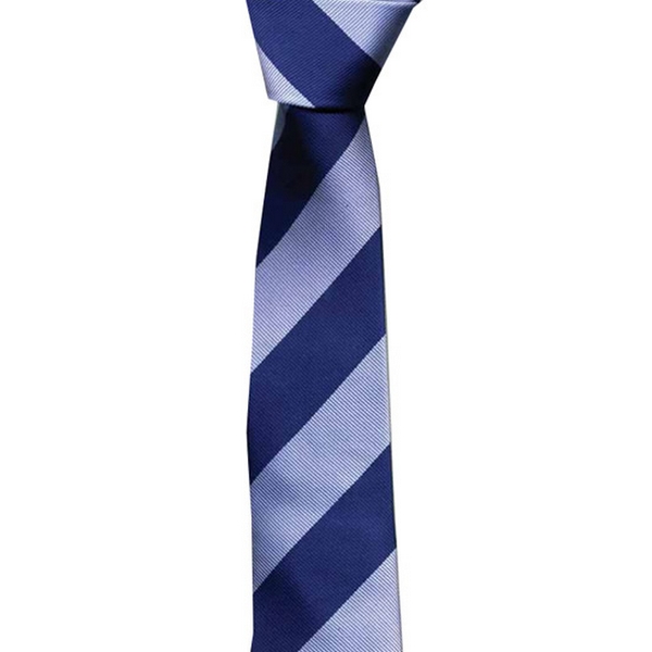 KJ Beckett Navy / Blue Stripe Skinny Tie by