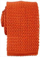 KJ Beckett Orange Knitted Silk Tie by