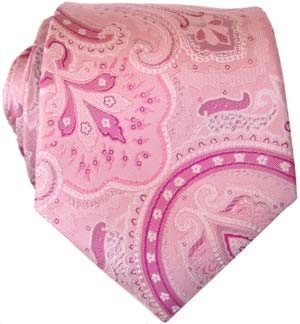 KJ Beckett Pink Carnival Paisley Silk Tie by