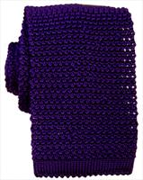 KJ Beckett Purple Knitted Silk Tie by