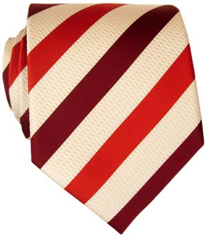 KJ Beckett Red Striped Silk Tie by