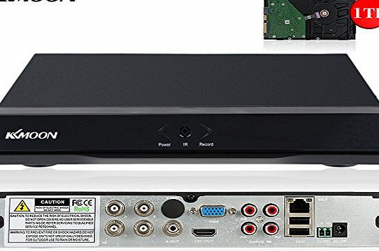 KKmoon 1TB HDD 4CH 1080N/720P AHD DVR Security Video Recorder  1TB Hard Drive; 4Channel Full 1080N/720P DVR HVR NVR HDMI P2P Cloud Network Onvif Digital Video Recorder   1TB Hard Disk Support HD 2000T