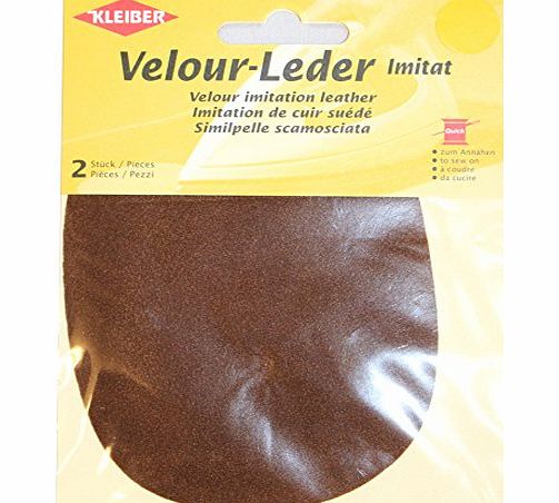 Kleiber 12.5 x 10 cm Imitation Suede Leather Sew on Knee/ Elbow Patches Oval, Chestnut