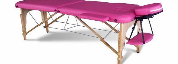 KMS FoxHunter Deluxe Portable Lightweight Massage Table Beauty Couch Therapy Bed Folded 2 Section Wooden