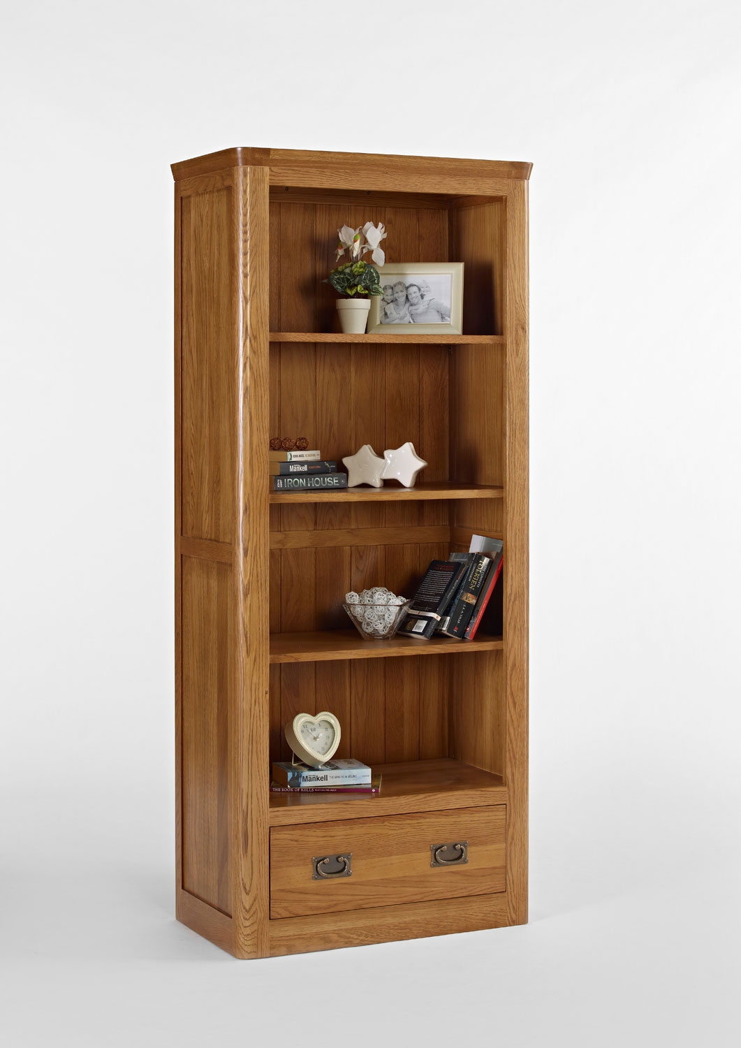 Oak Large Bookcase with Drawer