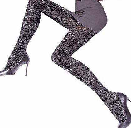 Knittex `` Garden `` Ladies Patterned Tights 3D Highest Quality Yarns 60 Denier by Knittex (4 / Large)
