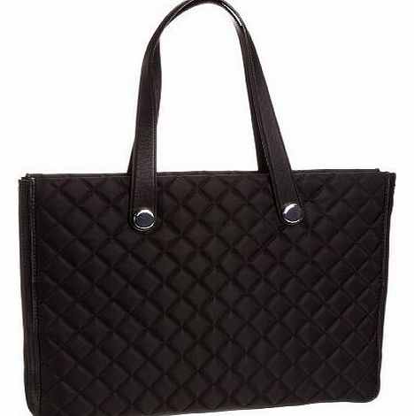 Knomo Womens Marina 17`` Expandable Tote With Laptop Protection Black 24-262-BLK Large