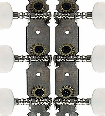 Kobwa TM) 2Pcs Whtie Classical Right Left Guitar Tuning Pegs Machine Heads Tuners With Kobwas Keyring