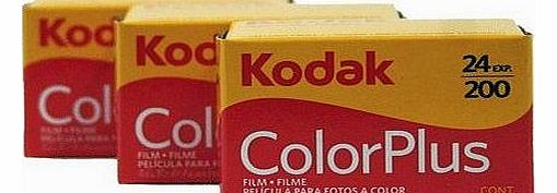 Kodak 35mm ColorPlus 200 ASA Film ( 24 Exposures ) 3 Pack