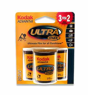 KODAK APS 400 ASA (Advantix) 25 exposures ~ 3 Pack - DATED 01/05