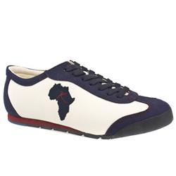 Komodo Male Sneaker Fabric Upper Fashion Trainers in White and Navy