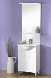 550mm White Vanity Unit with Mirror and Light
