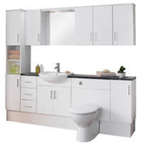 Milan Toilet and Basin Complete White Fitted Furniture Unit