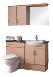 Milan Toilet and Basin Oak Fitted Furniture Unit