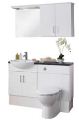 Kompakt Milan Toilet and Basin White Fitted Furniture Unit