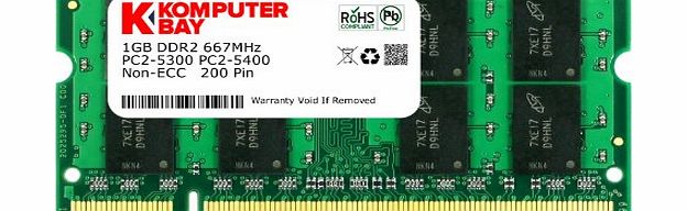 Komputerbay 1GB 200 Pin 667MHz PC2-5300/PC2-5400 DDR2 SODIMM Laptop Memory