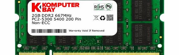Komputerbay 2GB DDR2 667MHz PC2-5300 PC2-5400 DDR2 667 (200 PIN) SODIMM Laptop Memory