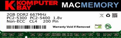 Komputerbay MACMEMORY Apple 2GB (single 2GB stick) PC2-5300 667MHz DDR2 SODIMM for iMac and Macbook Memory