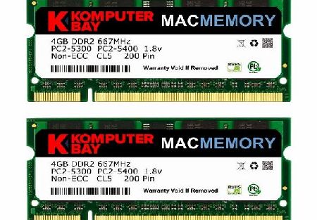 Komputerbay MACMEMORY Apple 8GB (2x 4GB) PC2-5300 667MHz DDR2 SODIMM for iMac and Macbook Memory