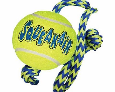 Kong Squeakair Tennis Ball with Rope, Medium